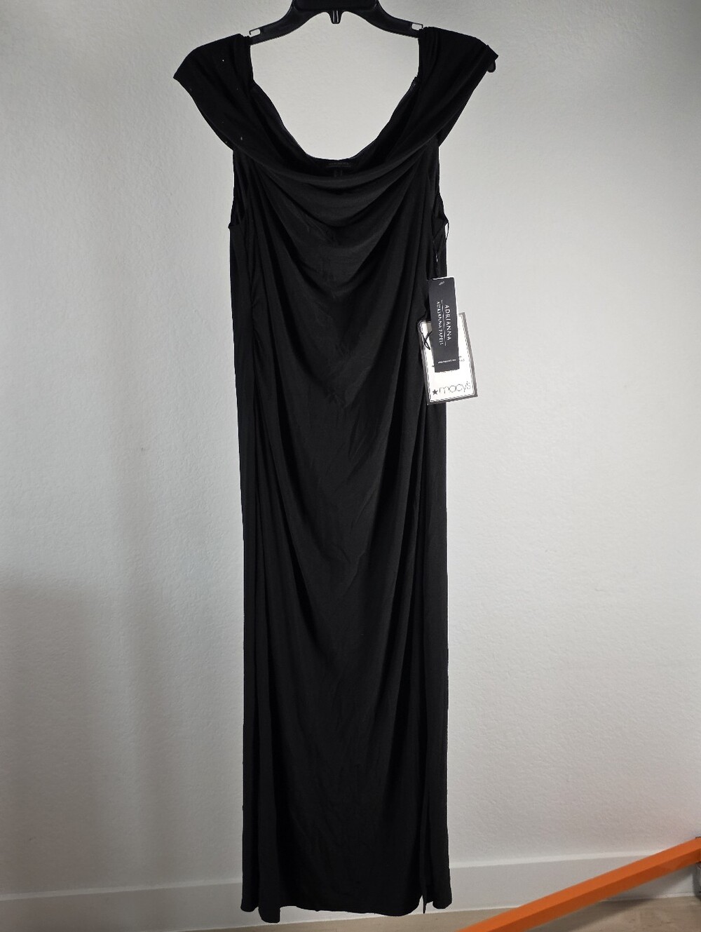 Adrianna Papell NWT Black Cowl Neck Matte Jersey Maxi Dress Size 16 $119 Strecty - Picture 3 of 10